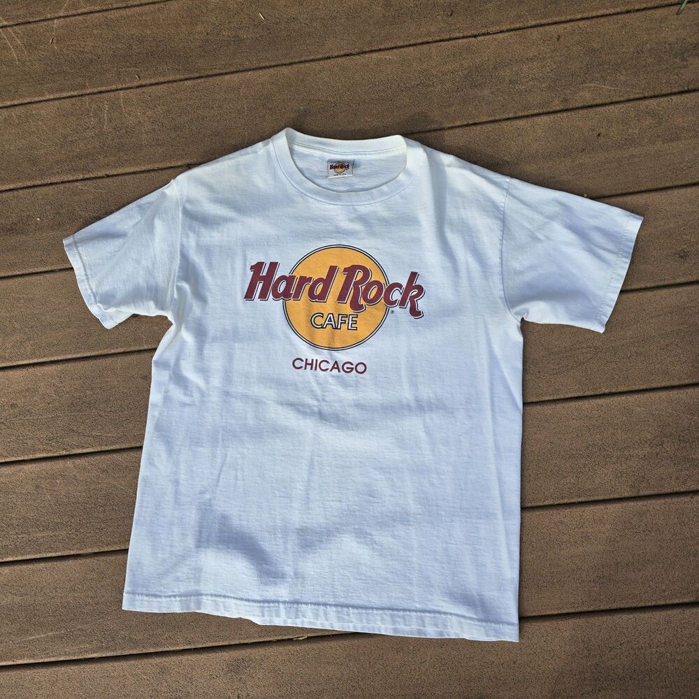 Hard Rock Cafe Chicago T Shirt Vintage 80s/90s White Made In USA